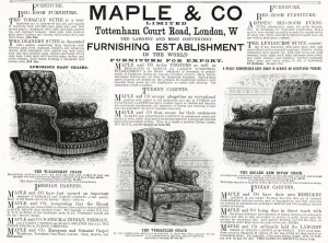 Lounge Prints: Advert for Maple & Co chairs 1892