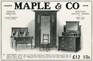 Wooden Prints: Advert for Maple & Co. bedroom furniture 1906