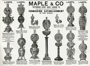 Ivory Prints: Advert for Maple & Co. lamps 1888