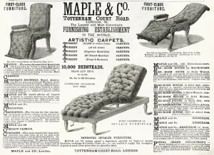 Couches Prints: Advert for Maple & Co. reclining chairs 1882