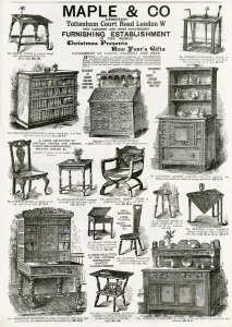 Table Prints: Advert for Maple & Co furniture 1893