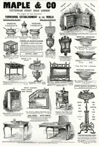 Table Prints: Advert for Maple & Co furniture 1895