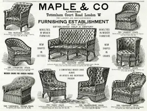 Lounge Prints: Advert for Maple & Co wicker furniture 1892