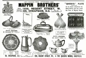 Dish Prints: Advert for Mappin Brothers solid silver items 1895
