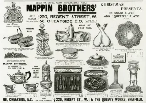 Dish Prints: Advert for Mappin Brothers Victorian gifts 1896
