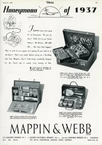 1937 Prints: Advert for Mappin & Webb compact dressing case 1937
