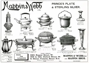 Dish Prints: Advert for Mappin & Webb Edwardian items 1907
