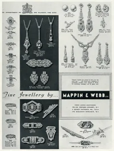 Charm Prints: Advert for Mappin & Webb fine jewellery 1935