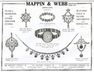 Mappin Prints: Advert for Mappin & Webb pearl and diamond jewellery 1912