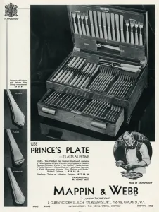 Mappin Prints: Advert for Mappin & Webb Princes Plate cutlery case 1935