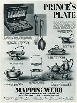 Dish Prints: Advert for Mappin & Webb Princes Plate household items 1929