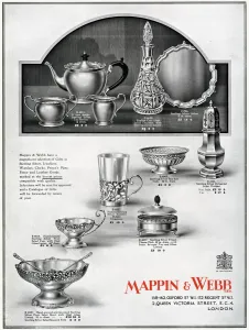 Dish Prints: Advert for Mappin & Webb sterling silver xmas gifts 1927