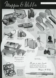 Gift Prints: Advert for Mappin & Webb unusual presents 1936