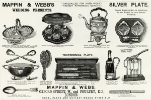 Gift Prints: Advert for Mappin & Webbs wedding gifts 1889