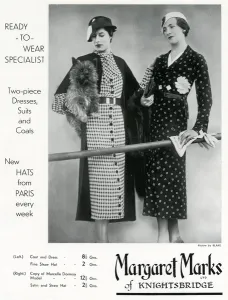 Suits Prints: Advert for Margaret Marks of Knightsbridge 1933