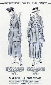 Loose Prints: Advert for Marshall & Snelgrove tailored suits 1917