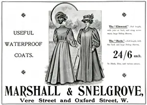 September Prints: Advert for Marshall Snelgrove waterproof coats 1907 Advert for Marshall