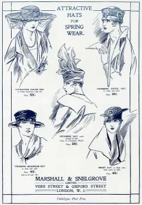 Marshall Prints: Advert for Marshall & Snelgrove womens hats 1917