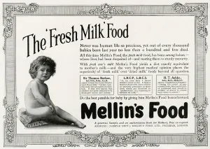 Feeding Prints: Advert Mellins fresh milk for babies