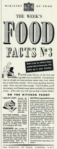 Encouraging Prints: Advert for the Ministry of Food 1940