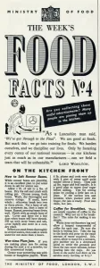 Facts Prints: Advert for the Ministry of Food 1940