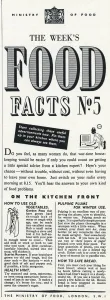 Encouraging Prints: Advert for the Ministry of Food 1940