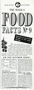 Encouraging Prints: Advert for the Ministry of Food 1940