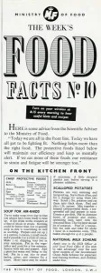 Encouraging Prints: Advert for the Ministry of Food 1940