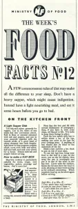 Dish Prints: Advert for The Ministry of Food 1940