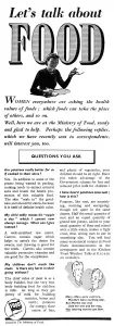 Encouraging Prints: Advert for The Ministry of Food 1941