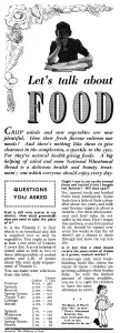 Encouraging Prints: Advert for The Ministry of Food 1941