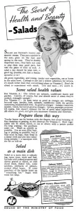 Encouraging Prints: Advert for the Ministry of Food 1943