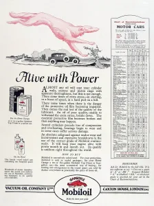 Captioned Prints: Advertisement for Mobil oil
