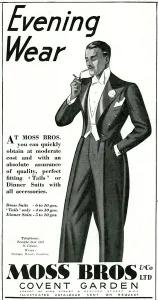 Bros Prints: Advert for Moss Bros evening wear 1933