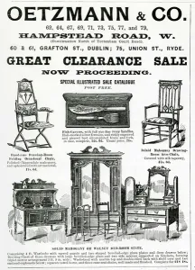 Sale Prints: Advert for Oetzmann & Co. Victorian furniture 1900