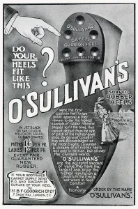 Heel Prints: Advert for OSullivans rubber heels 1910