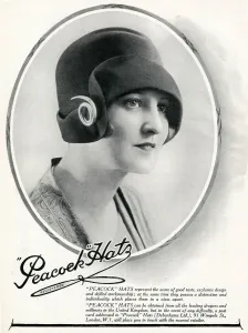 Fashion Prints: Advert for Peacock hats 1927