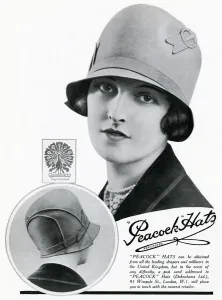 Fashion Prints: Advert for Peacock hats 1927