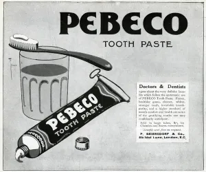 Toiletries Prints: Advertisement for Pebeco toothpaste