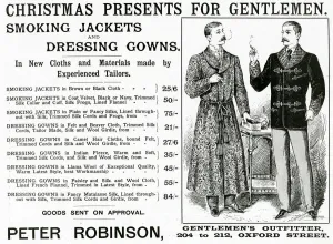 Gift Prints: Advert for Peter Robinson, gentlemens clothing 1895