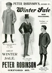Eton Prints: Advert for Peter Robinsons boys clothing 1902