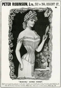 Hairstyle Prints: Advert for Peter Robinsons corset 1901