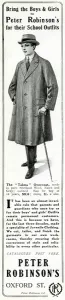 Wool Prints: Advert for Peter Robinsons school outfits 1915