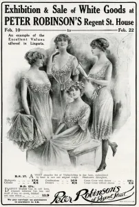 Slip Prints: Advert for Peter Robinsons womens undergarments 1913