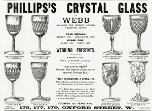 Gift Prints: Advert for Phillipss crystal glasses 1892