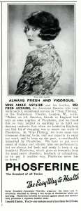 1923 Prints: Advert for Phospherine with Adele Astaire 1923