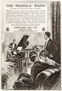Evening Prints: Advert for Pianola Piano 1919
