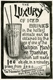 Luxury Prints: Advert for Pulsometer Engineering, luxury iced drinks 1897