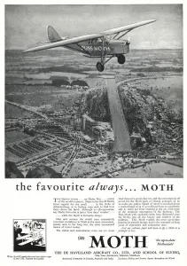 Advertisements Prints: Advert for the Puss Moth aeroplane 1930