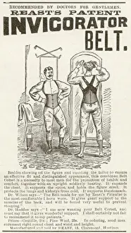 Belt Prints: Advertisement for Reast's Patent Invigorator Belt - recommended by Doctors for Gentlemen Date: 1894